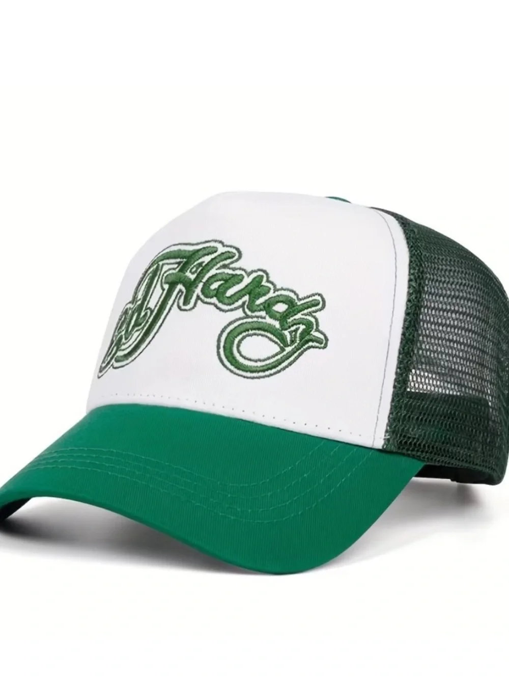 Ed Hardy White & Green Embroidered Trucker Cap